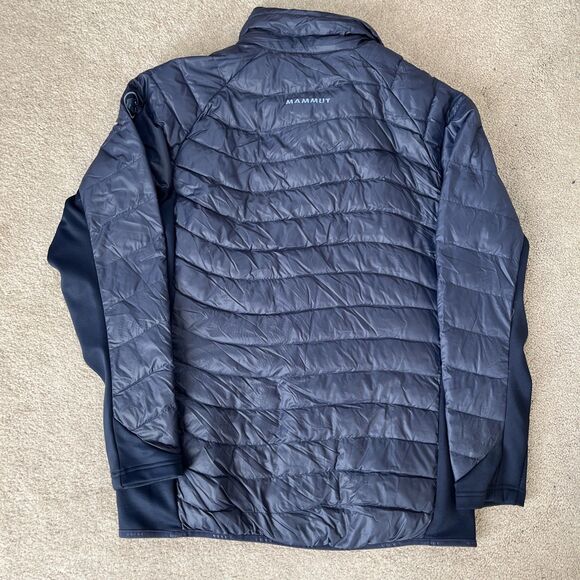 Mammut Down Jacket Womens Large Pertex Microlight Hybrid Midnight Blue Packable - Picture 7 of 7